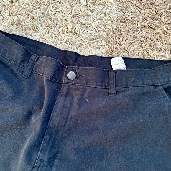 Dickies Black Faded Chino Pants Logo Workwear Mens 34x32 - Picture 12 of 13